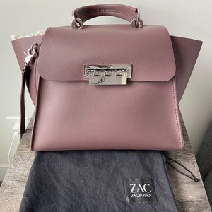 Zac Posen Eartha Iconic Soft Top Handle Leather Satchel Soft, Neutral Purple